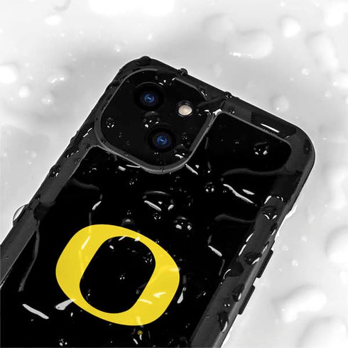 University of Oregon Ducks Black Gradient iPhone 15 Waterproof Case